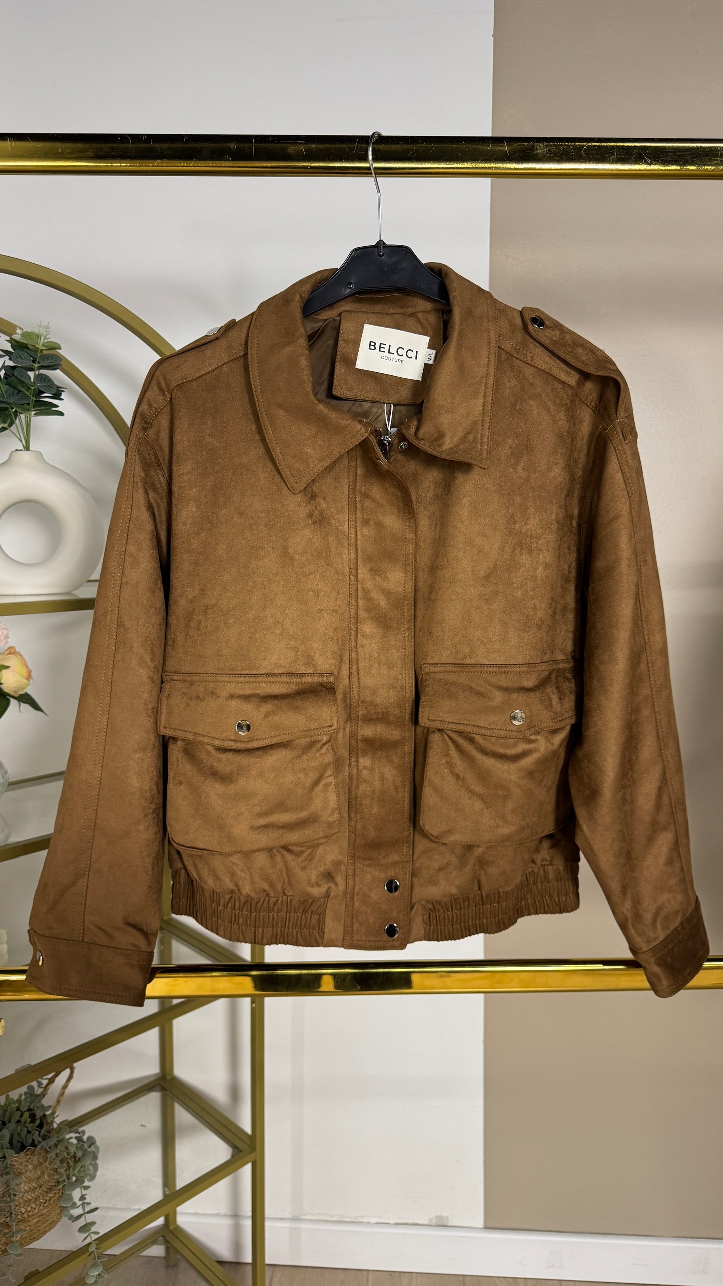 Veste façon daim doublée avec zip