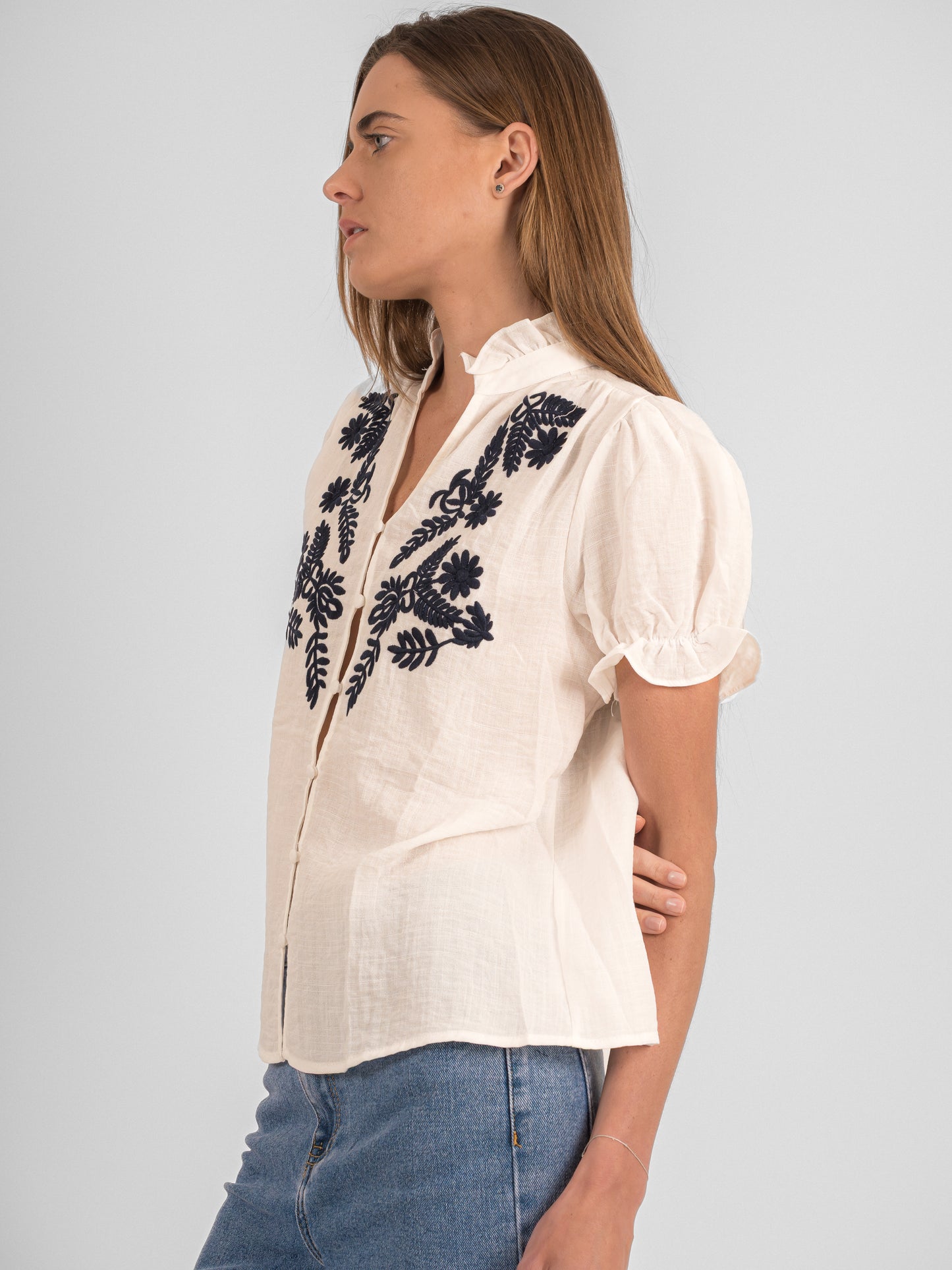 Chemise brodée à manche courte - P3 PA