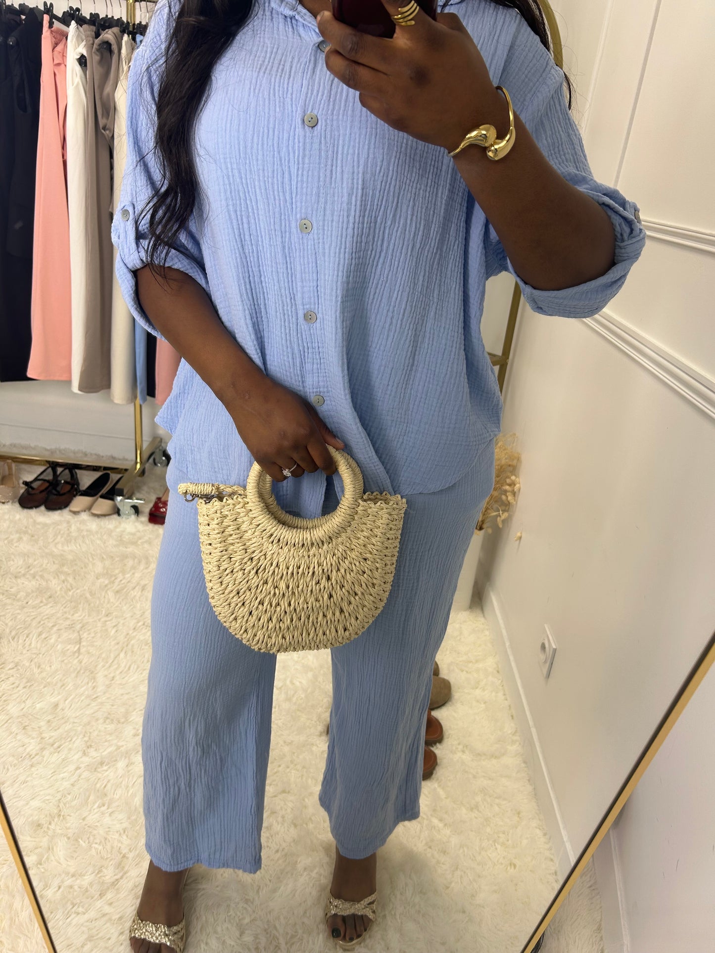 Ensemble chemise gaz de coton - P1