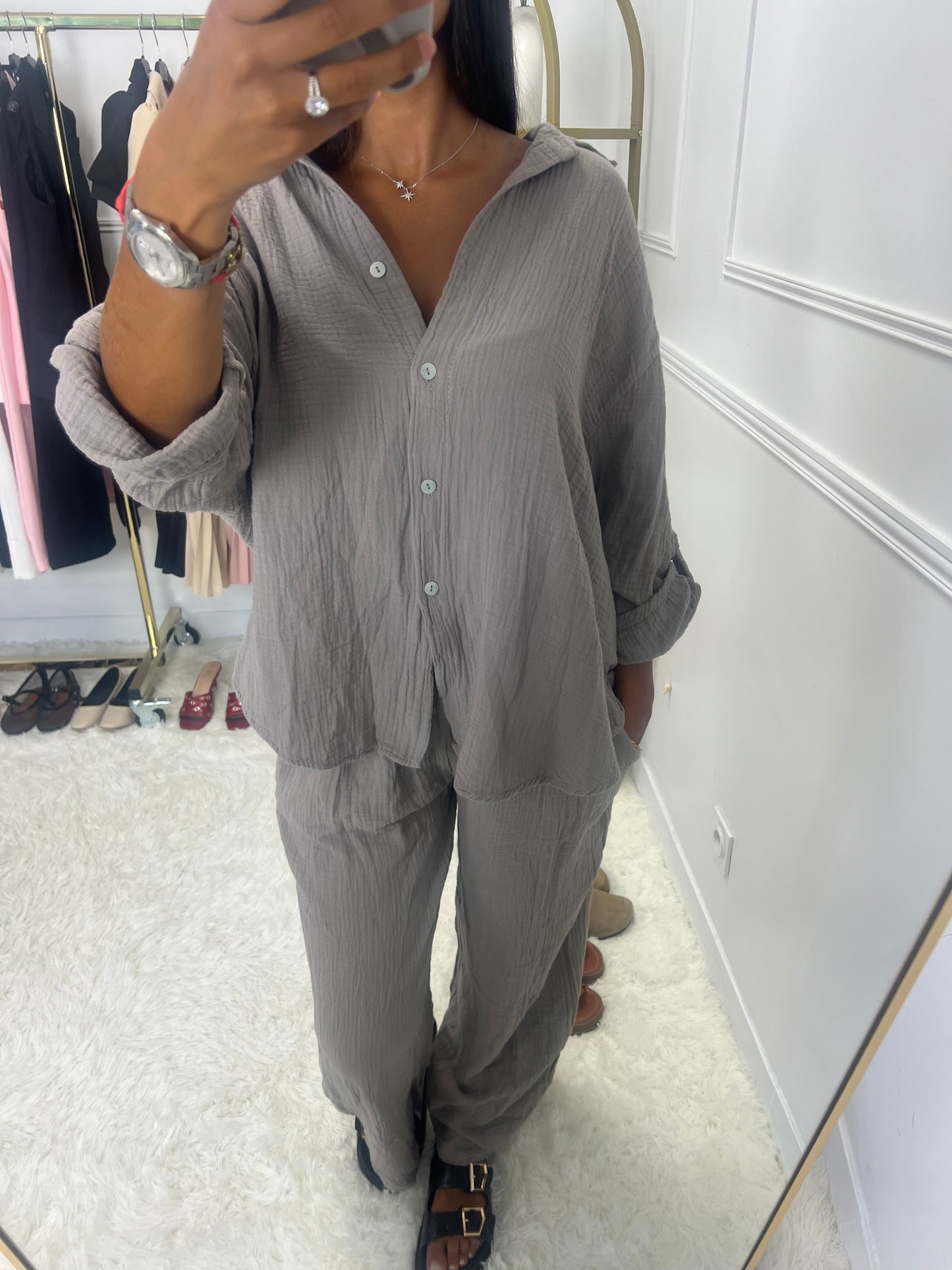 Ensemble chemise gaz de coton - P1