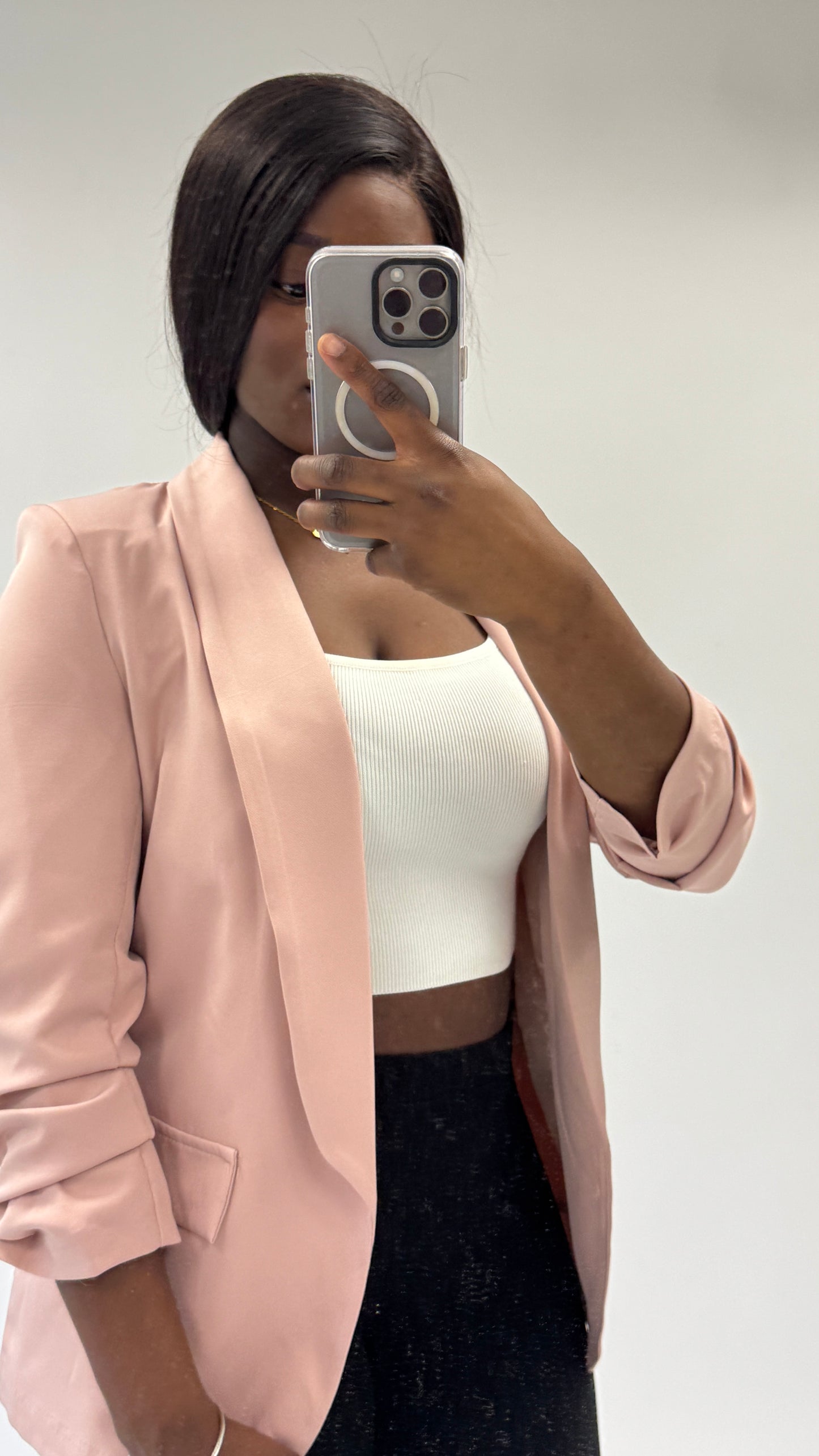 Veste blazer à manches relevées