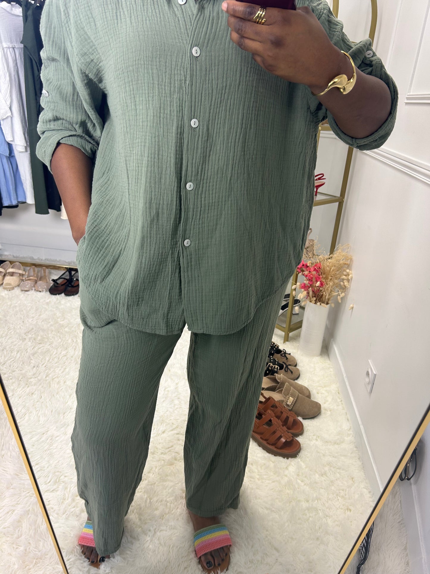 Ensemble chemise gaz de coton - P1