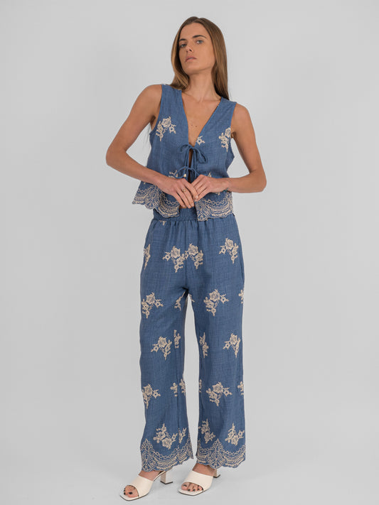 Ensemble brodé sans manches - P3