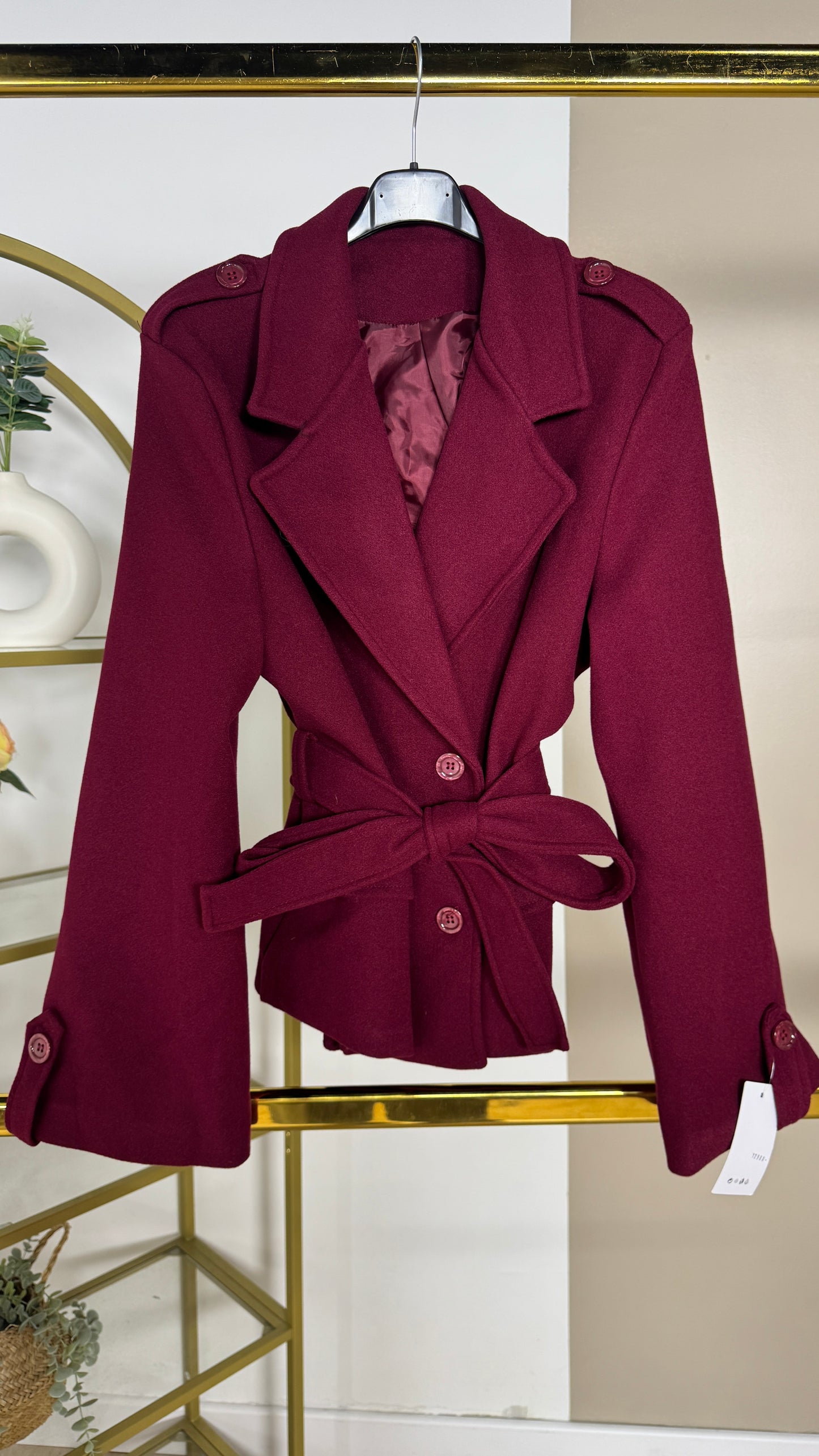 Trench court ONA avec boutons et ceinture