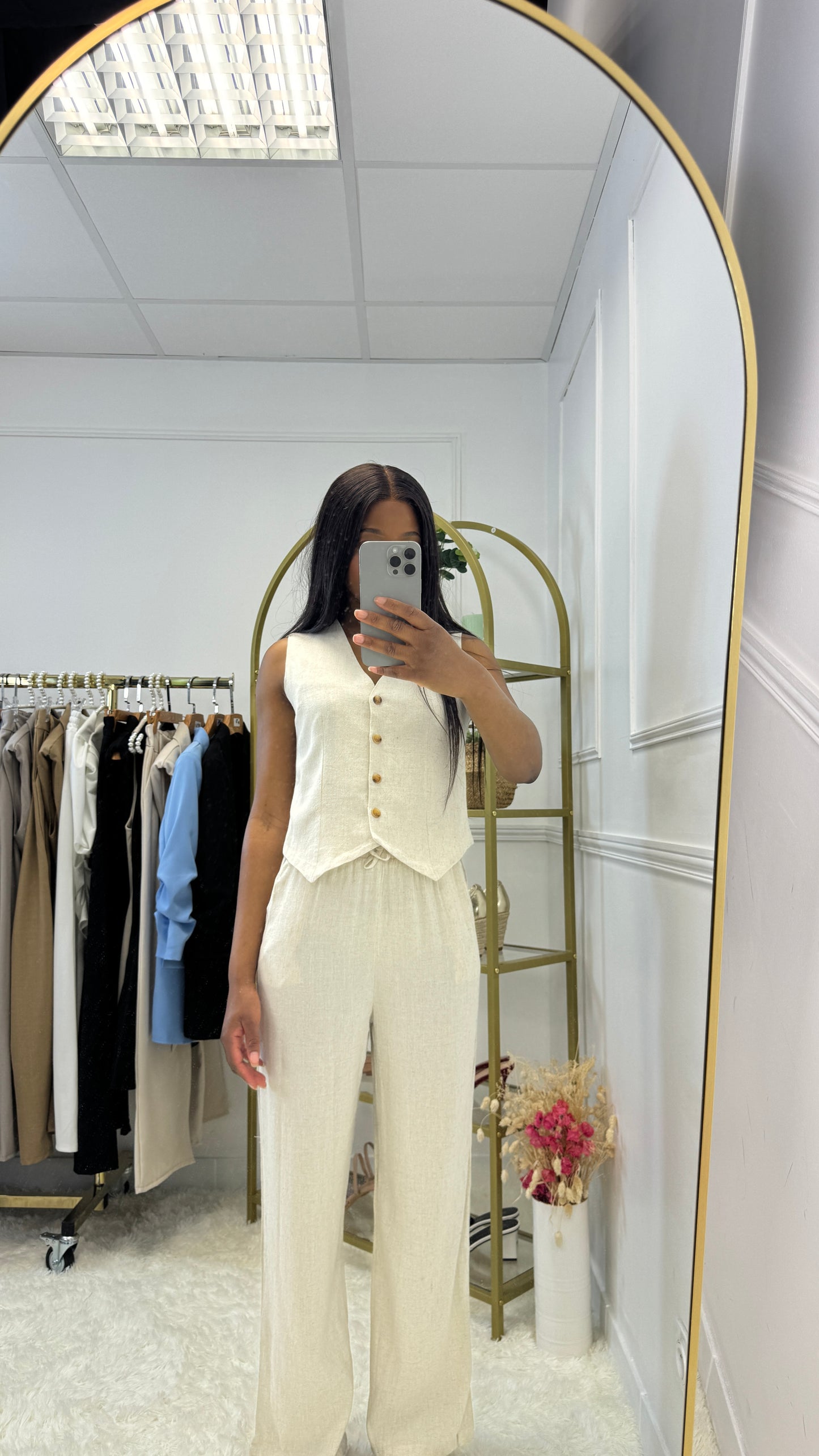 Ensemble sans manches en lin - P1