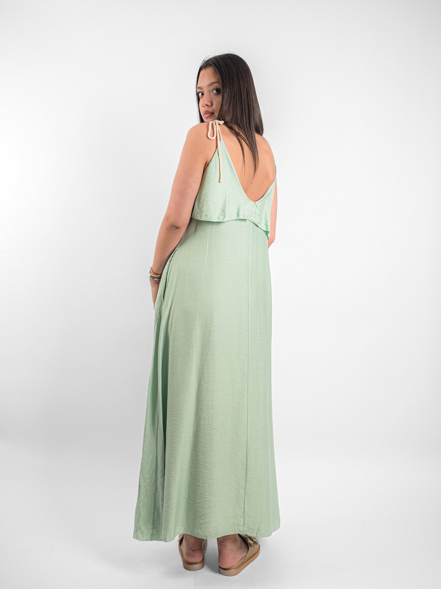 Robe longue d’été à bretelle fine - P3